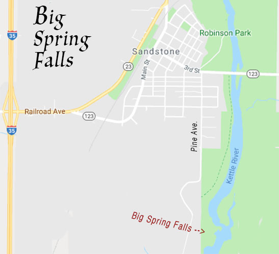 map to Big Spring Falls